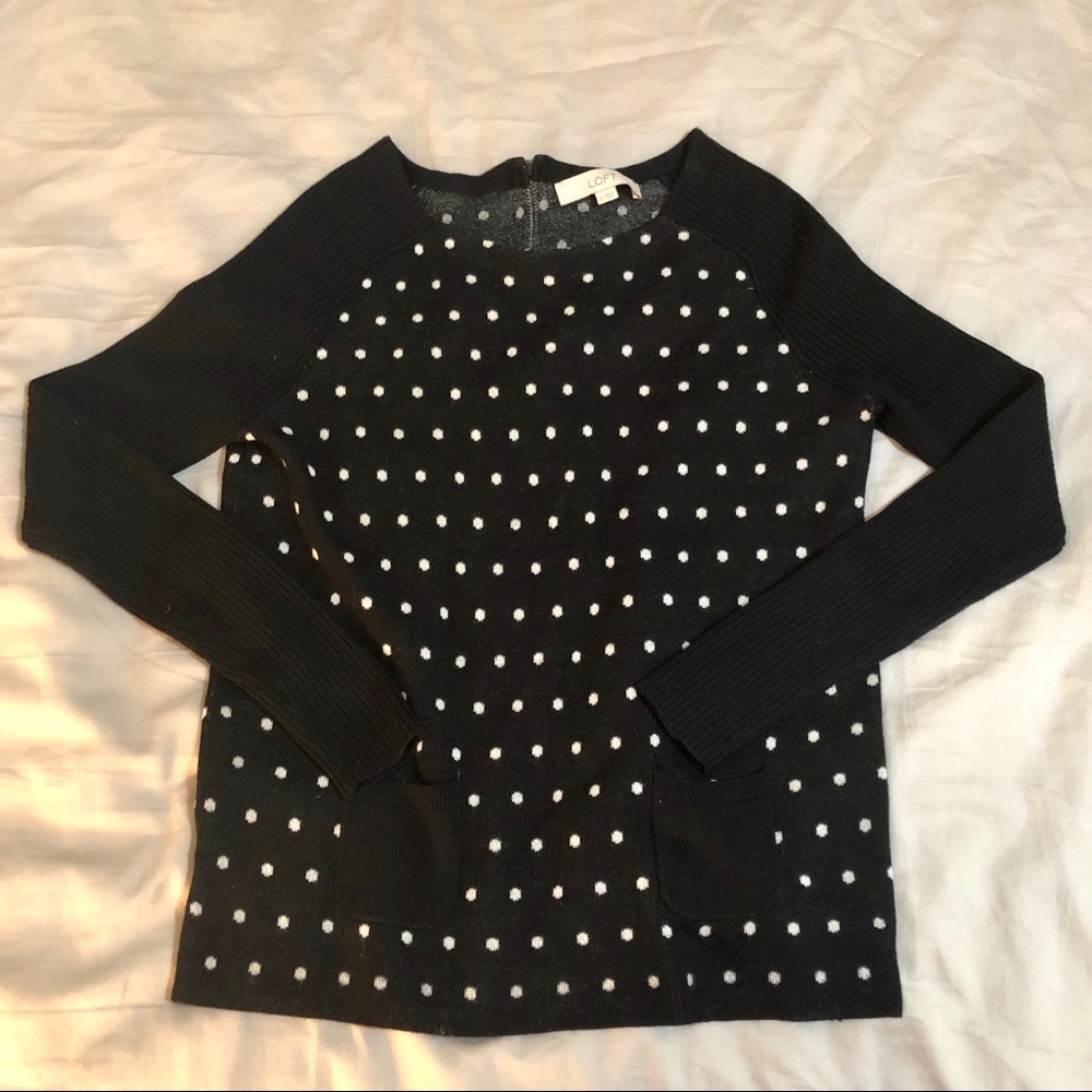 Ann Taylor LOFT polka dot sweater